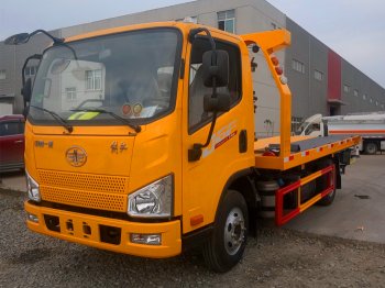国六解放蓝牌一拖二清障车
